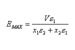 Equation for max Electric field associated with 2 dielectrics between plates