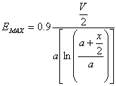 Equation for max Electric field associated with 2 perpendicular cylinders