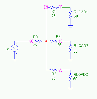 4 port splitter/adder circuit schematic diagram