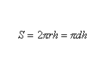 Equation for calculating cylinder surface area