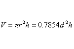 Equation for calculating cylinder volume
