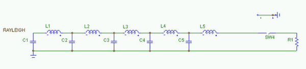 Rayleigh Line Pulse Forming Network Simulation Schematic Diagram