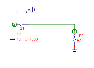RC Discharging Circuit Schematic Diagram